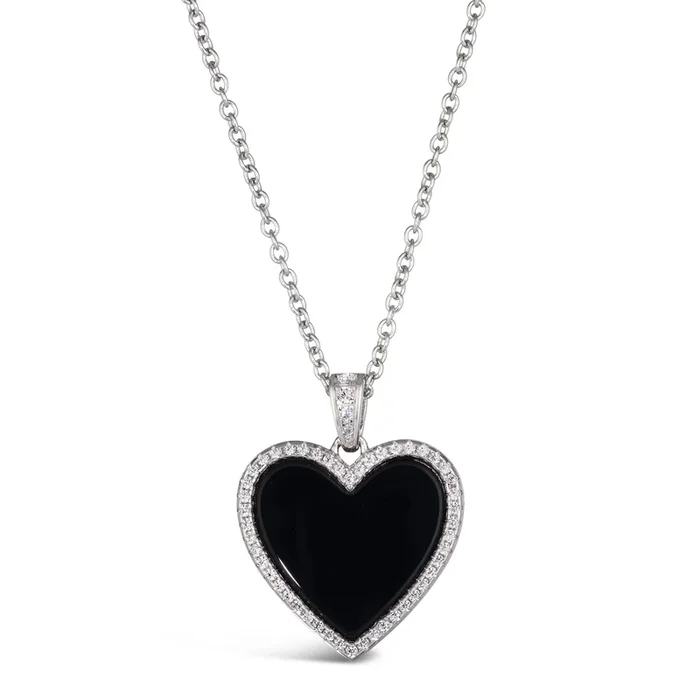 Black Onyx Heart Necklace