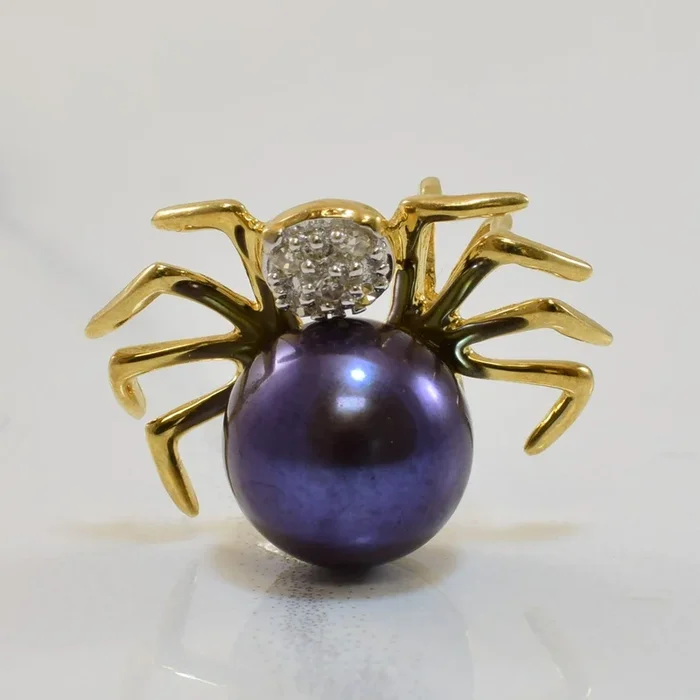 Black Pearl Spider Pendant | 3.50ct, 0.02ctw |