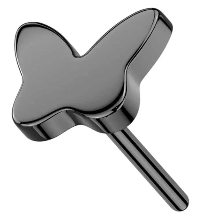 Black PVD Butterfly Titanium Threadless Top