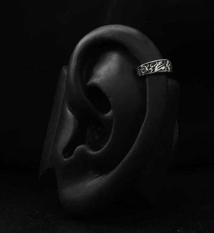 Blossom White Brass Ear Cuff