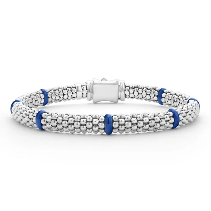 Blue Caviar Ultramarine Ceramic Station Caviar Bracelet | 6mm