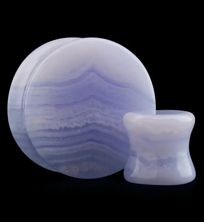 Blue Lace Agate Stone Plugs