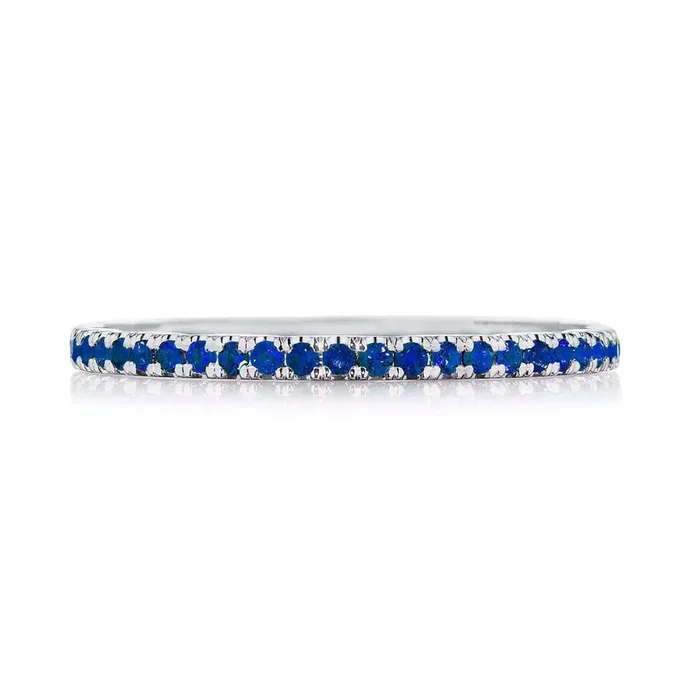 Blue Sapphire Sculpted Crescent Band