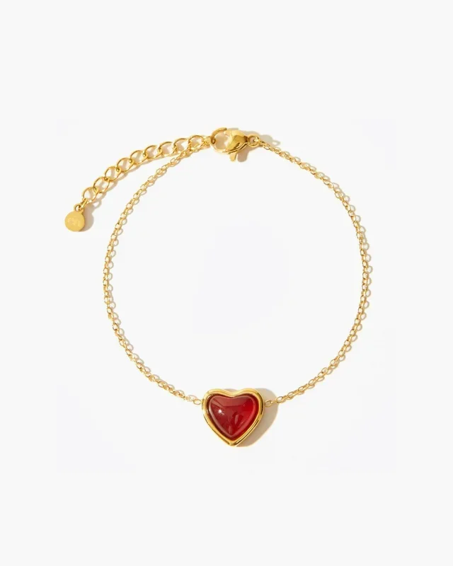 Bracelet Cœur Pierre Cornaline