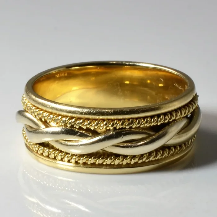 Braided Two Tone Gold Band | SZ 8 |