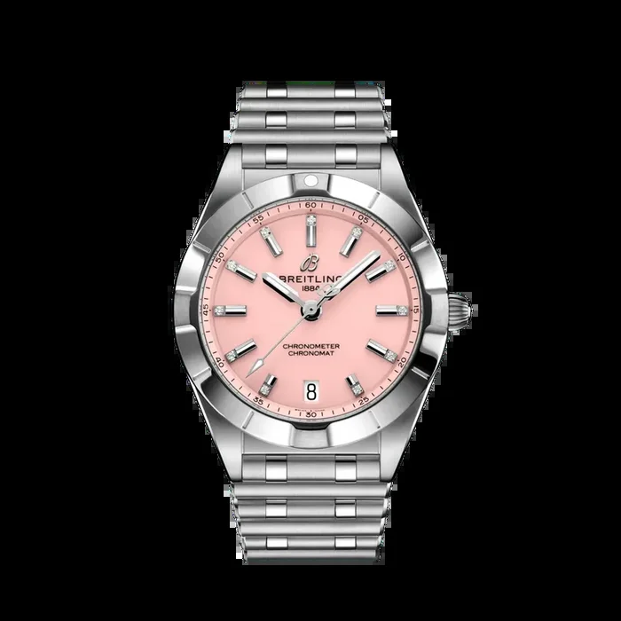Breitling Chronomat 32MM in Stainless Steel with Pink Dial