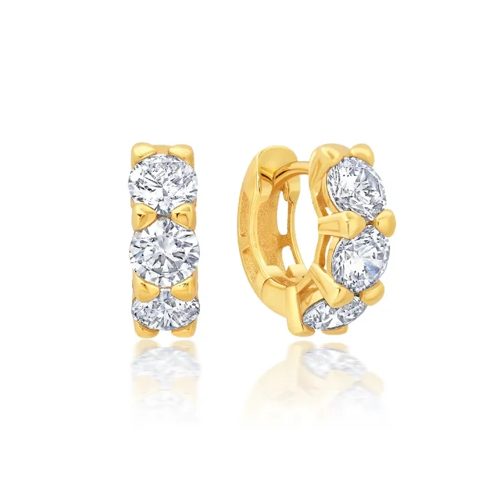 Brilliant Huggie Hoops Finished in Gold