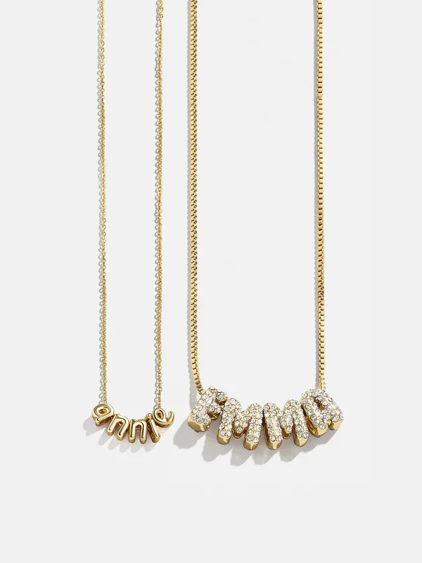Bubble Letter Custom Necklace – Small Bubble Letter