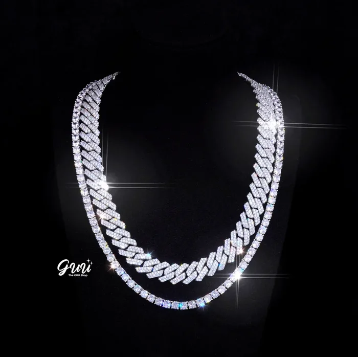 Bundle 14MM Prong Cuban + 5MM Tennis In WhiteGold