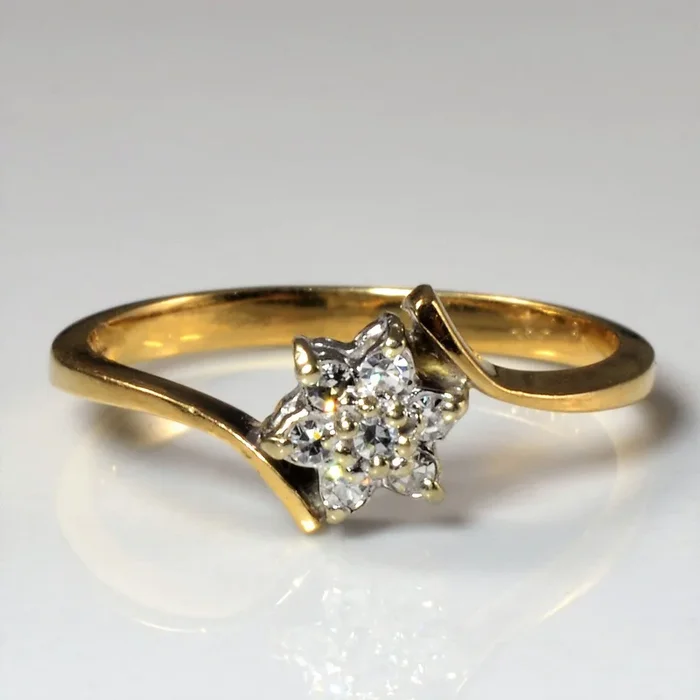 Bypass Cluster Diamond Ring | 0.11ctw | SZ 6.25 |