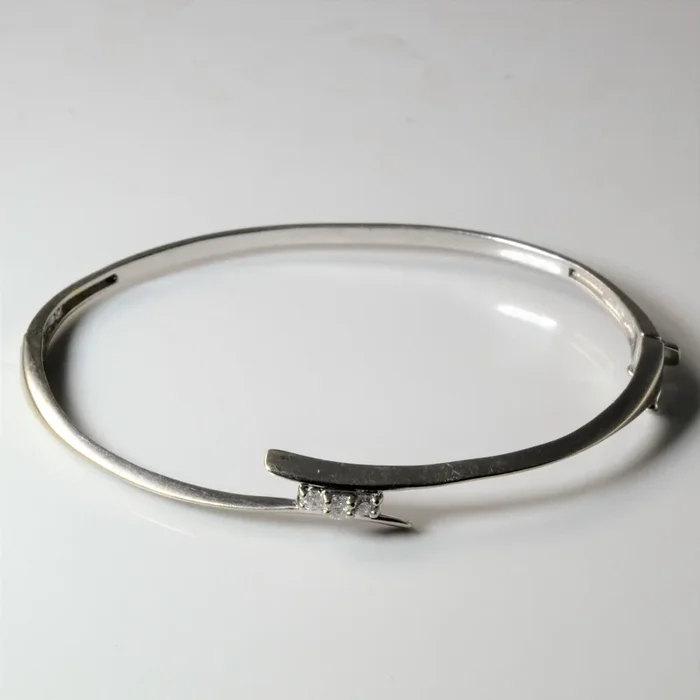 Bypass Three Stone Diamond Bangle | 0.10ctw | 7″|