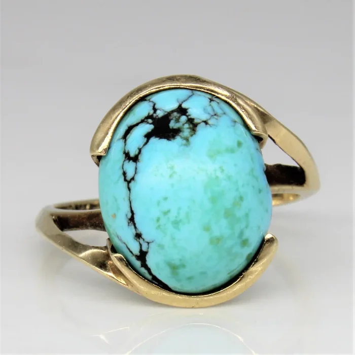 Bypass Turquoise Cocktail Ring | 5.50ct | SZ 8 |
