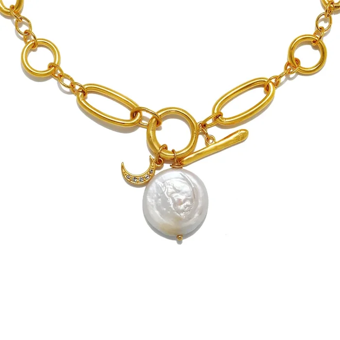 Cameron Coin Pearl Choker Necklace