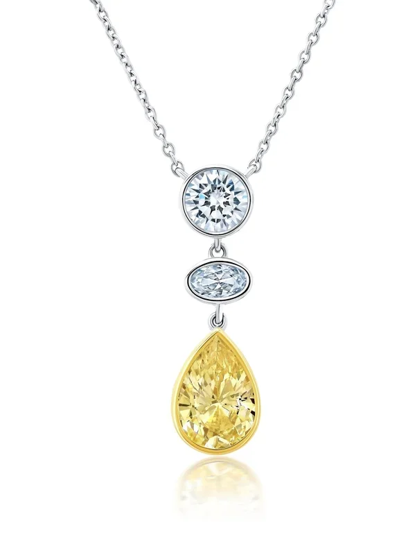 Canary Luster Necklace Finished in Platinum and Gold