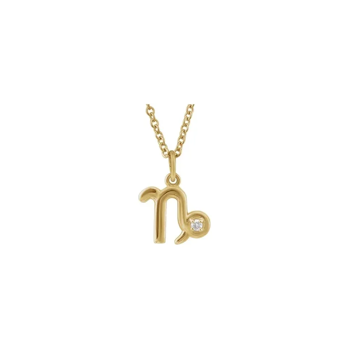 Capricorn Zodiac Sign Diamond Necklace