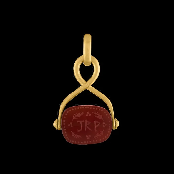 Carnelian Intaglio Unda Spinning Pendant