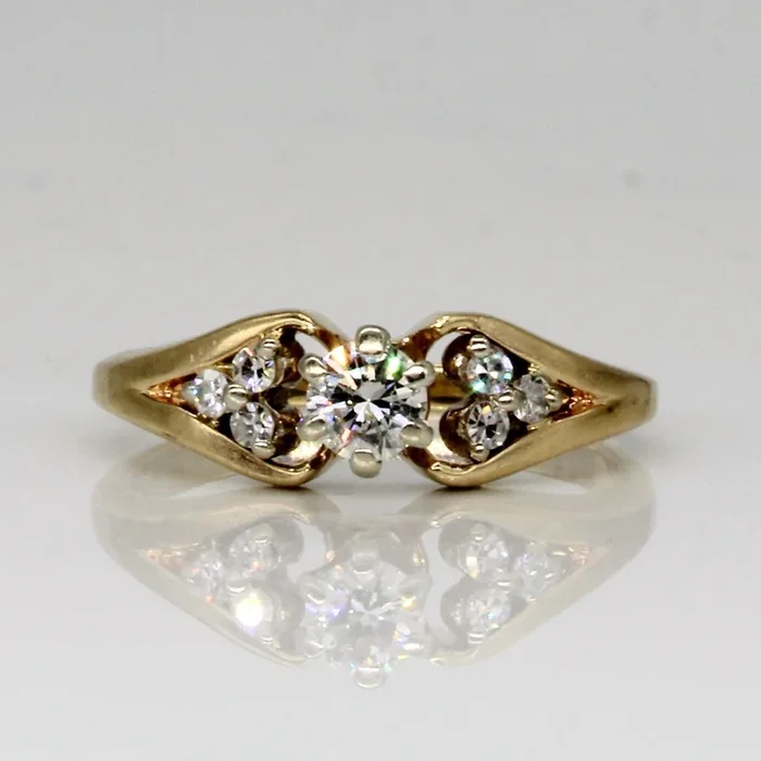 Cathedral Set Diamond Ring | 0.27ctw | SZ 5.5 |