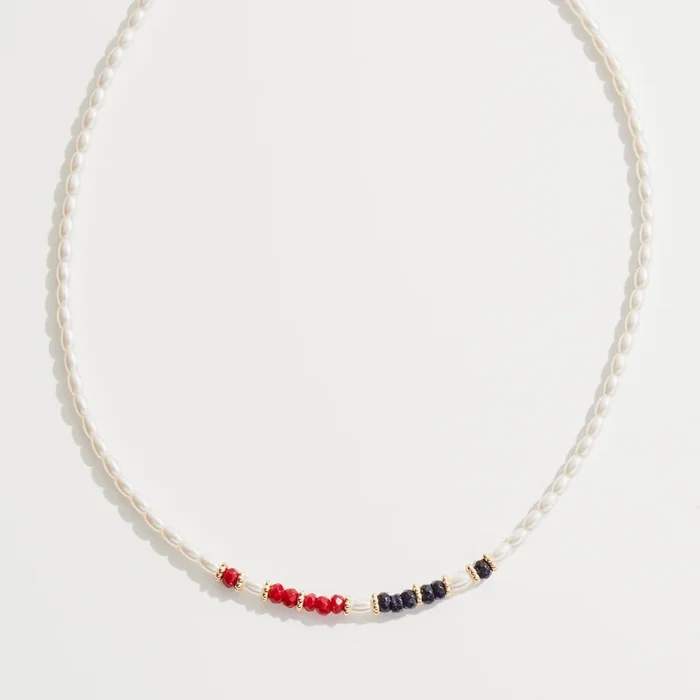 Celebration Red, White and Blue Pearl Necklace