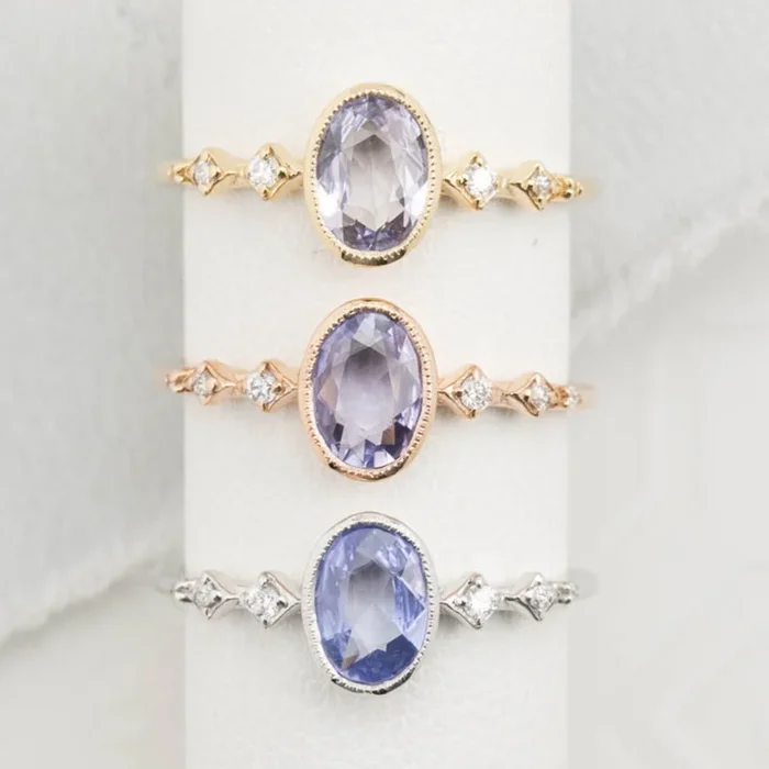 Celeste Ring, 0.80-0.90ct Blue Madagascar Sapphire