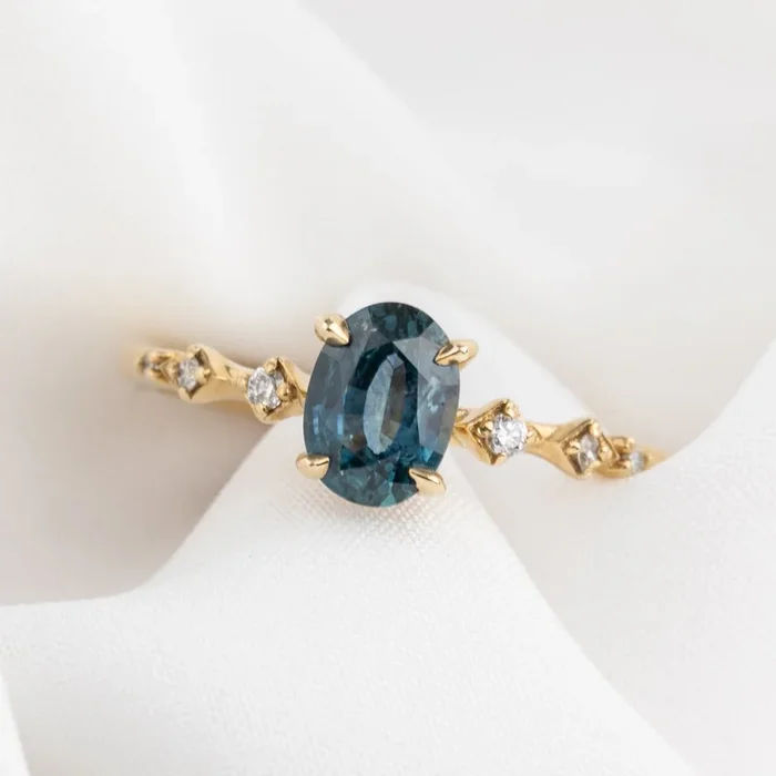 Celeste Ring, 1.00ct Montana Sapphire One of a kind