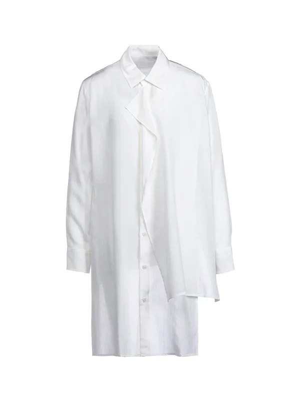 CELLULOSE POPLIN FRONT KNOT DETAIL BLOUSE