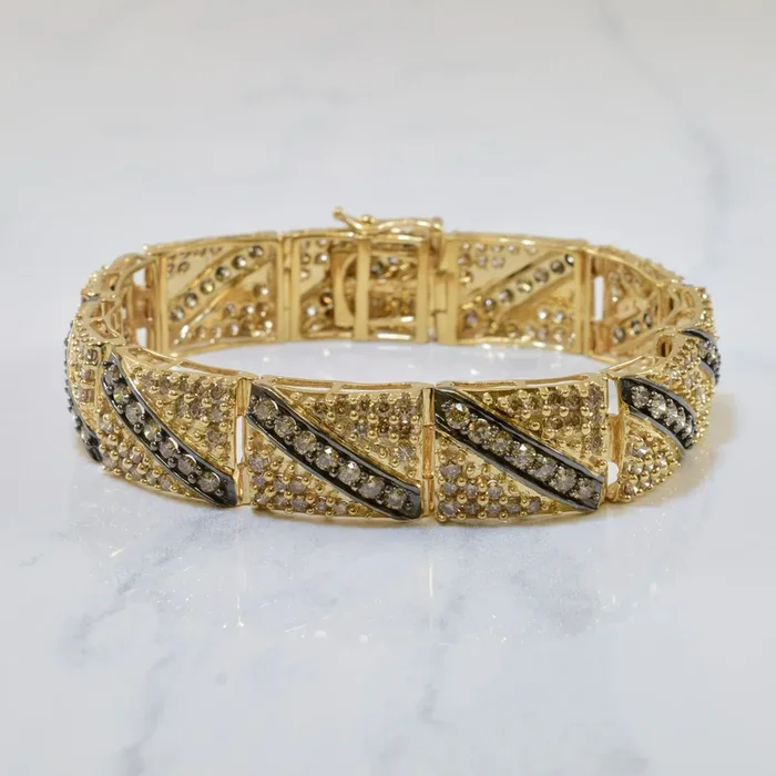 Champagne Diamond Link Bracelet | 6.65ctw | 7″ |