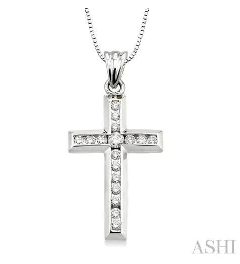 Channel Set Cross Diamond Pendant