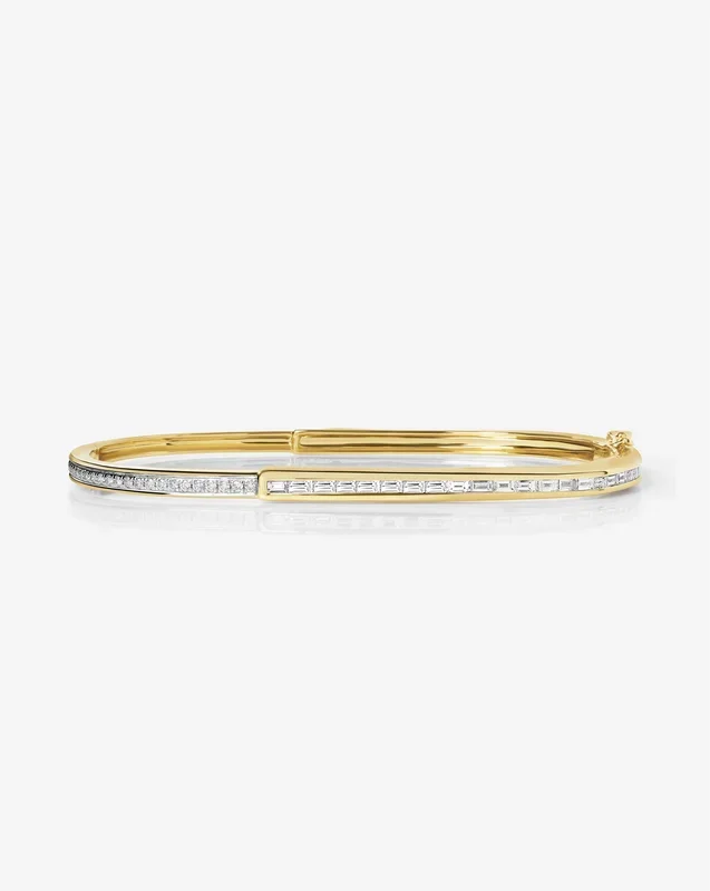 Channel Set Diamond Rectangle Bangle