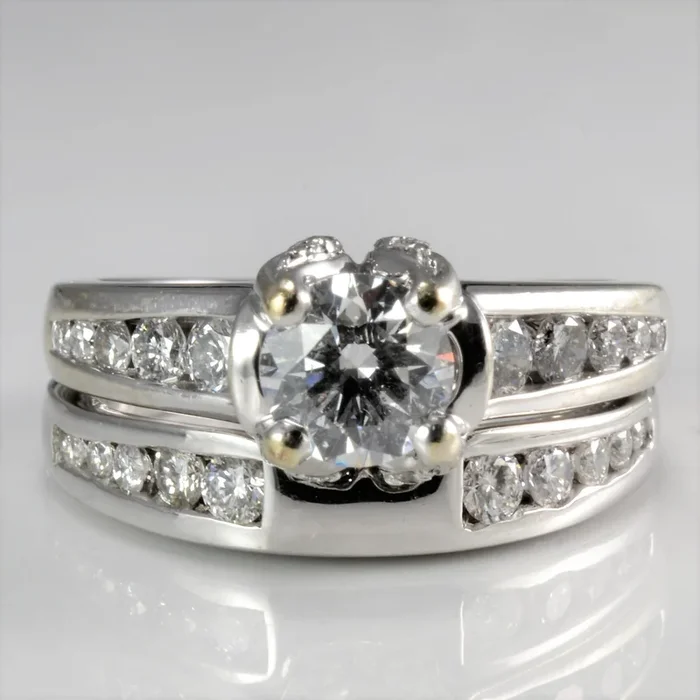 Channel Set Diamond Wedding Ring Set | 0.90ctw | SZ 5.75