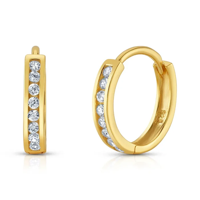 CHANNEL SET HUGGIES, GOLD