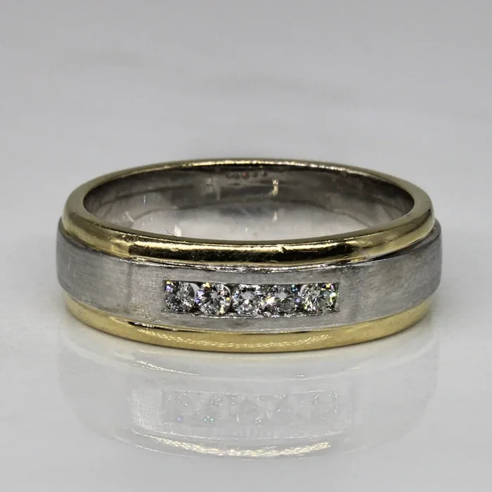 Channel Set Two Tone Diamond Band | 0.20ctw | SZ 10 |