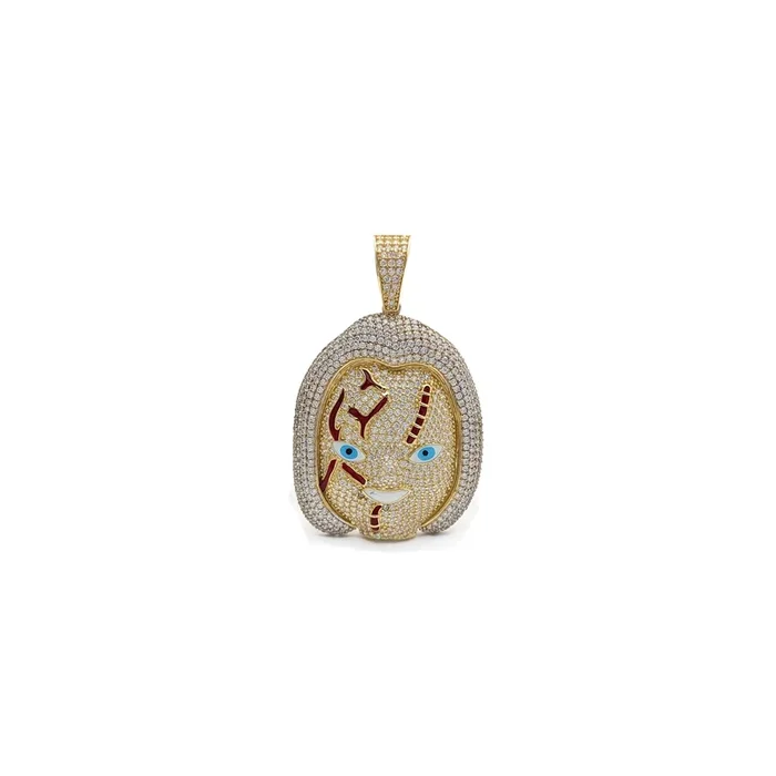 Chucky’s Head CZ Pendant (14K)