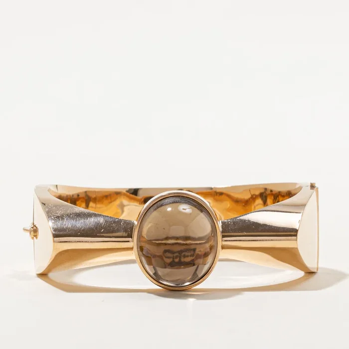 Chunky Smoky Quartz Bangle | 40.00ct | 6″ |