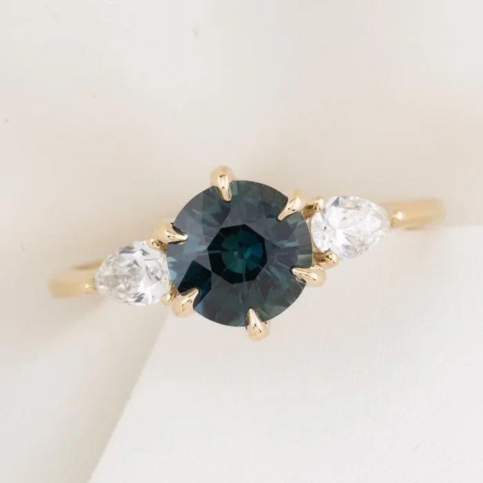 Claire Ring, 1.55ct Dark Blue Australian Sapphire