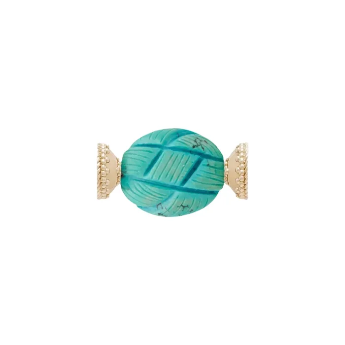 Clara Williams Turquoise Oval Lattice Weave Centerpiece
