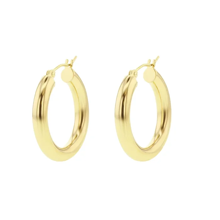 Classic Gold Hoop Earrings – 4x25MM