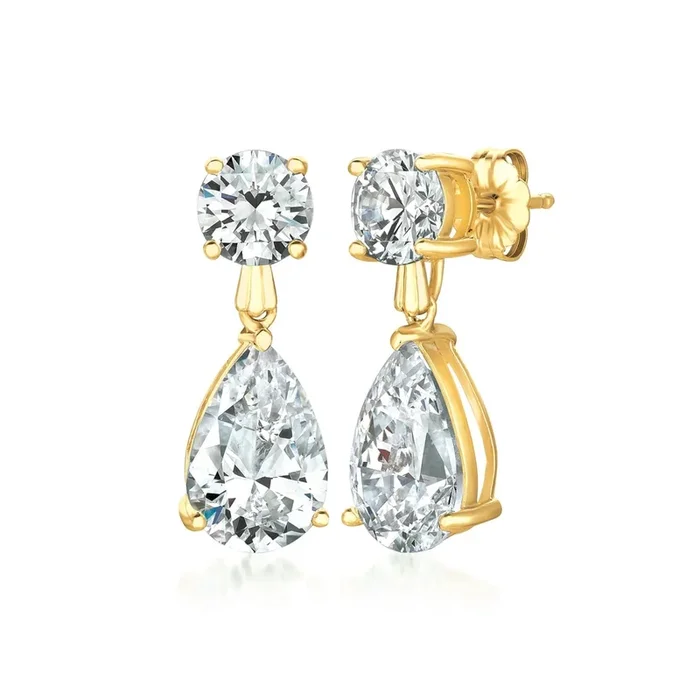 Classic Pear Drop Earrings Finished in Gold