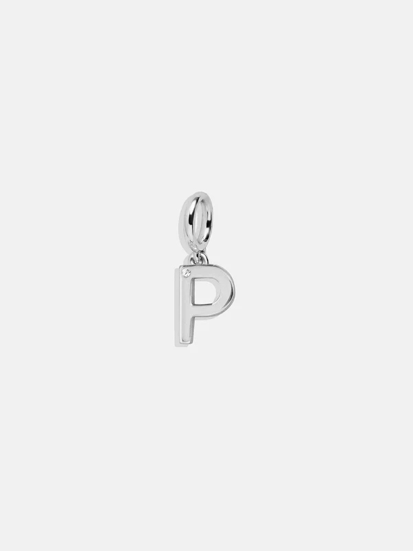 Classic Silver Initial Cluster Charm – P