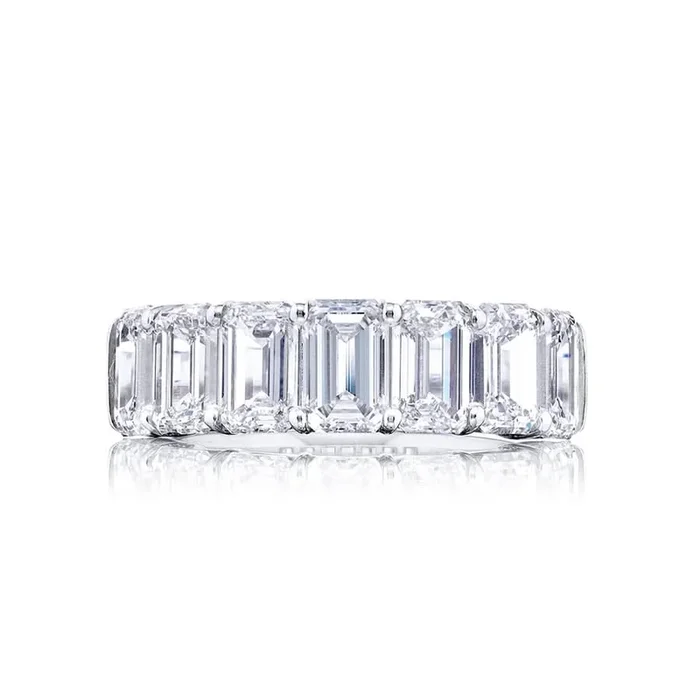 Classic Single-Row GIA-Certified Diamond Band | Emerald-Cut Diamonds in Platinum | Elegance Elevated by Jb Star