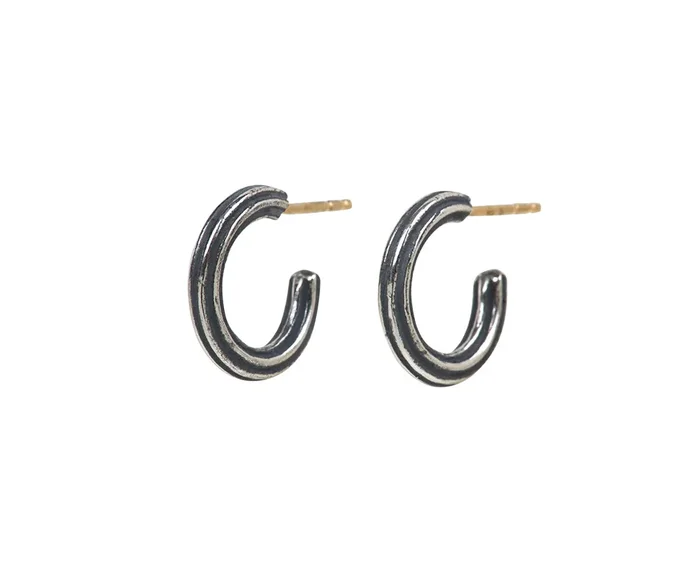 Clematis Grey Hoop Earrings