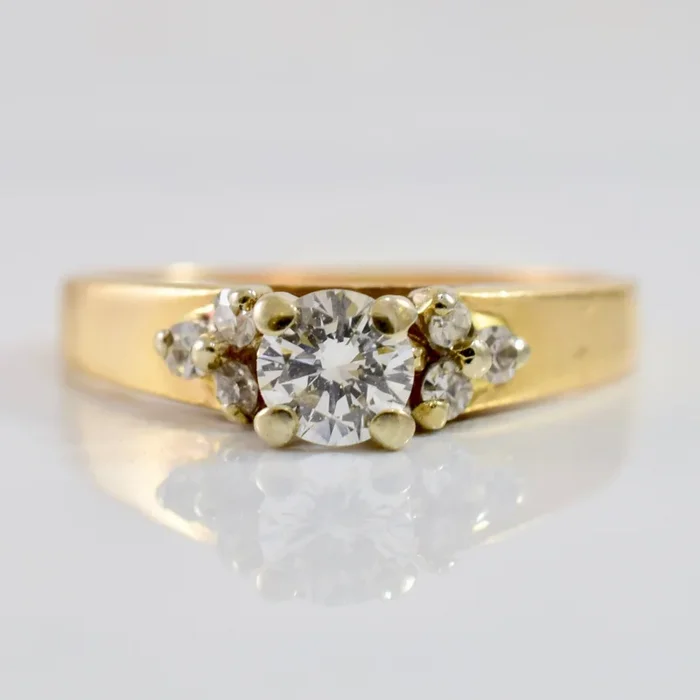 Cluster Accented Engagement Ring | 0.26 ctw SZ 5.25 |