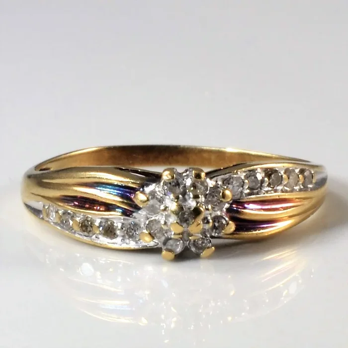 Cluster Diamond Bypass Promise Ring | 0.10ctw | SZ 6.75 |