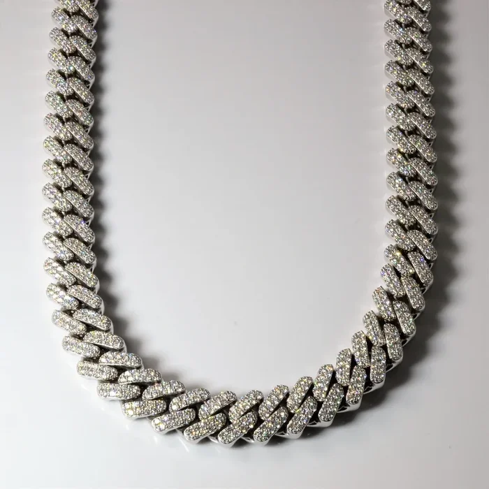 Cluster Diamond Curb Link Necklace | 20.75ctw | 22″|