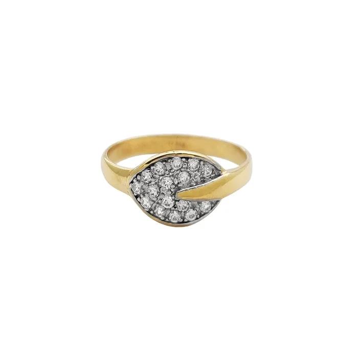 Cluster Oval Sideways Ring (14K)