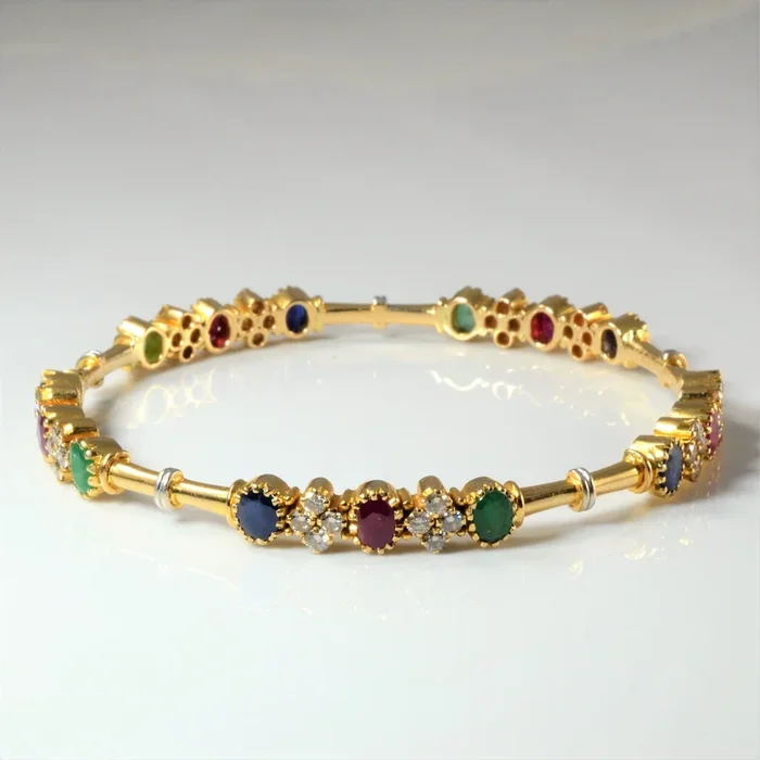 Colourful Multi Gem Bangle | 1.87ctw, 5.87ctw | 7″ |