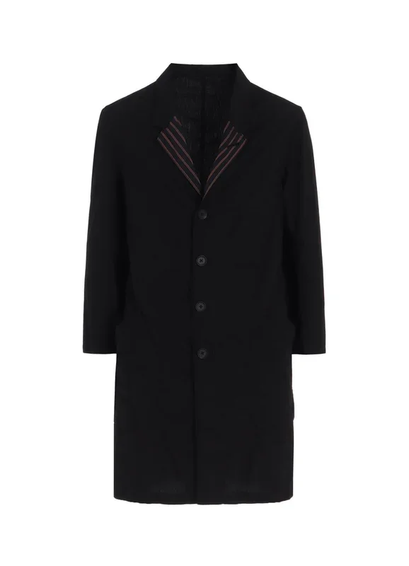 COTTON BROAD + CUPRA STRIPE STRIPE SWITCHING LONG JACKET