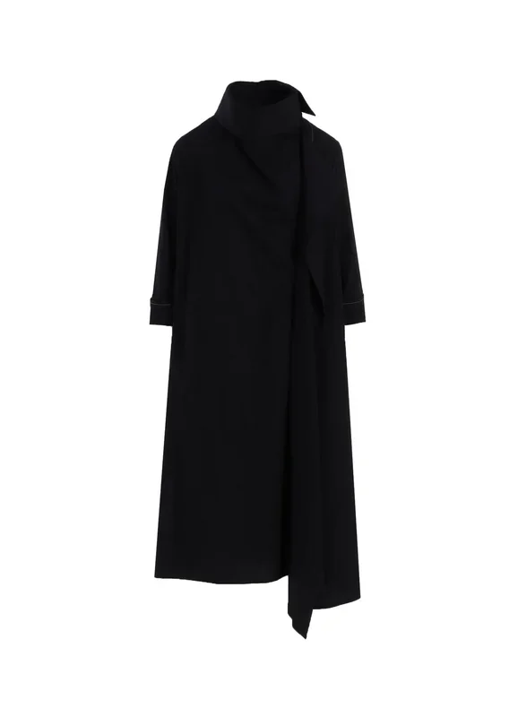 COTTON BROAD DRAPED NECK DRESS