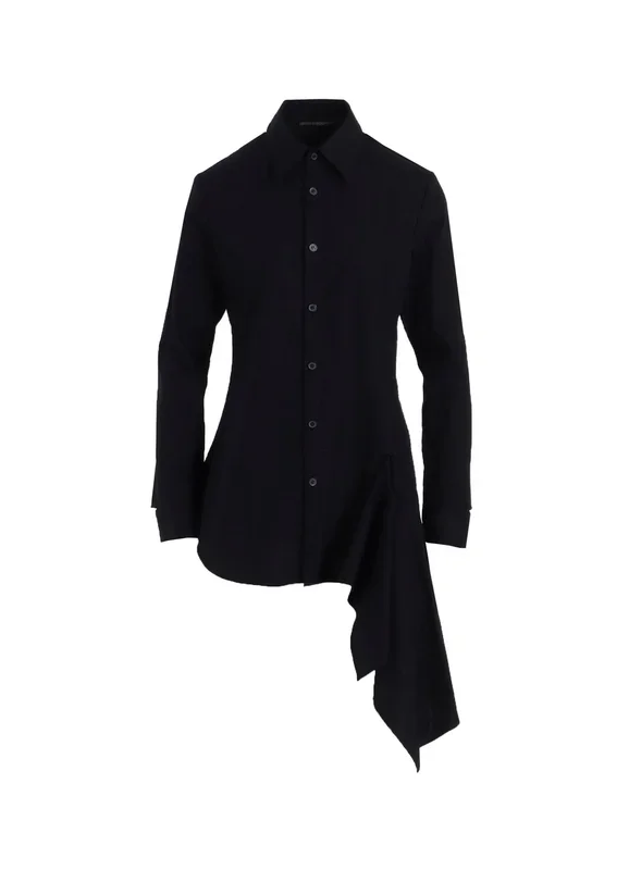COTTON BROAD L DRAPED BLOUSE