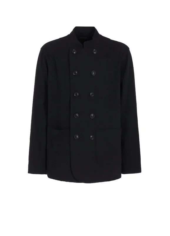 COTTON JERSEY STAND COLLAR DOUBLE JACKET