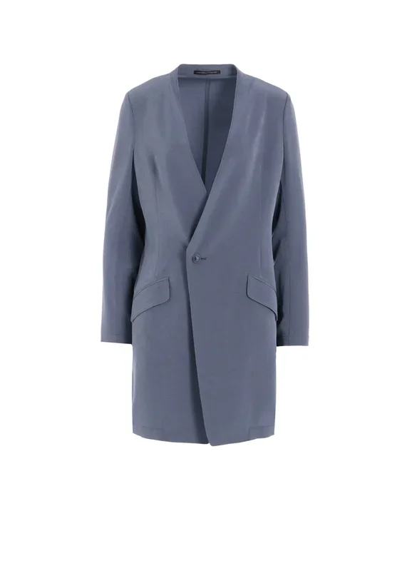 CREPE de CHINE COLLARLESS JACKET